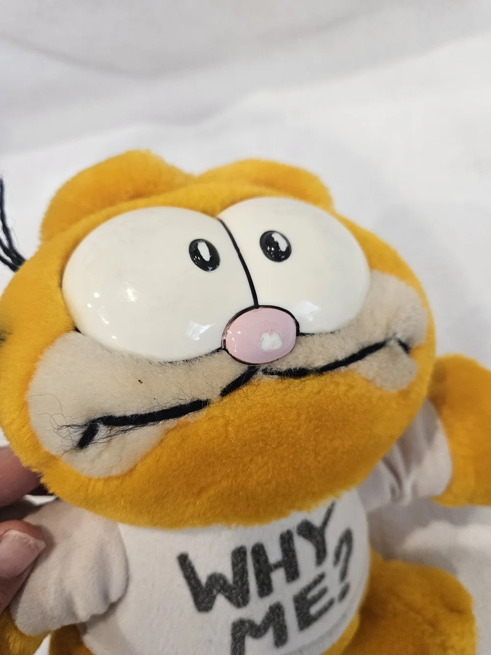 Garfield - Plush Toy with 'WHY ME?' Shirt Vintage 1980s Dakin